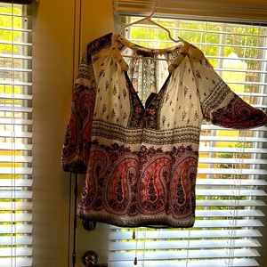 Paisley print 3/4 length sleeve tunic,